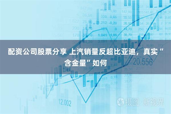 配资公司股票分享 上汽销量反超比亚迪，真实“含金量”如何