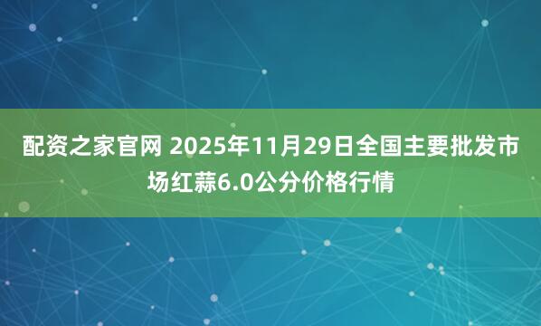 配资之家官网 2025年11月29日全国主要批发市场红蒜6.0公分价格行情