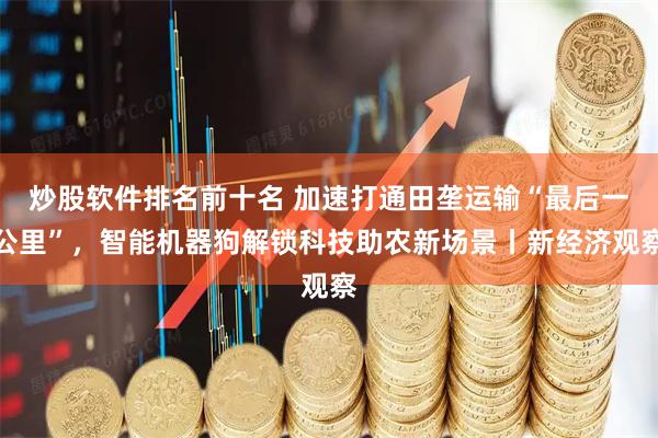 炒股软件排名前十名 加速打通田垄运输“最后一公里”，智能机器狗解锁科技助农新场景丨新经济观察